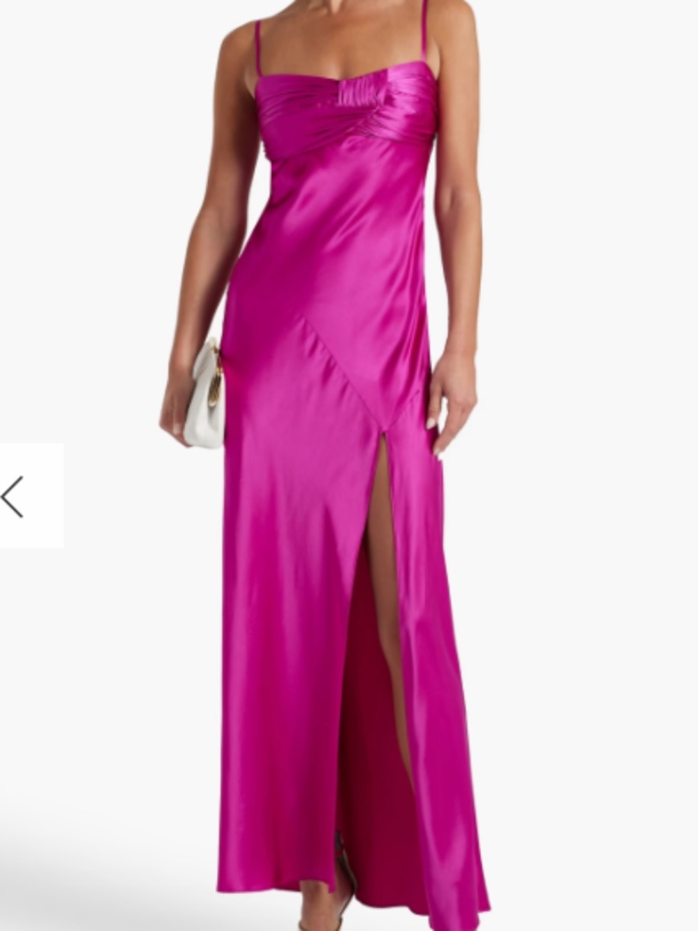 NICHOLAS Gathered silk-satin maxi dress